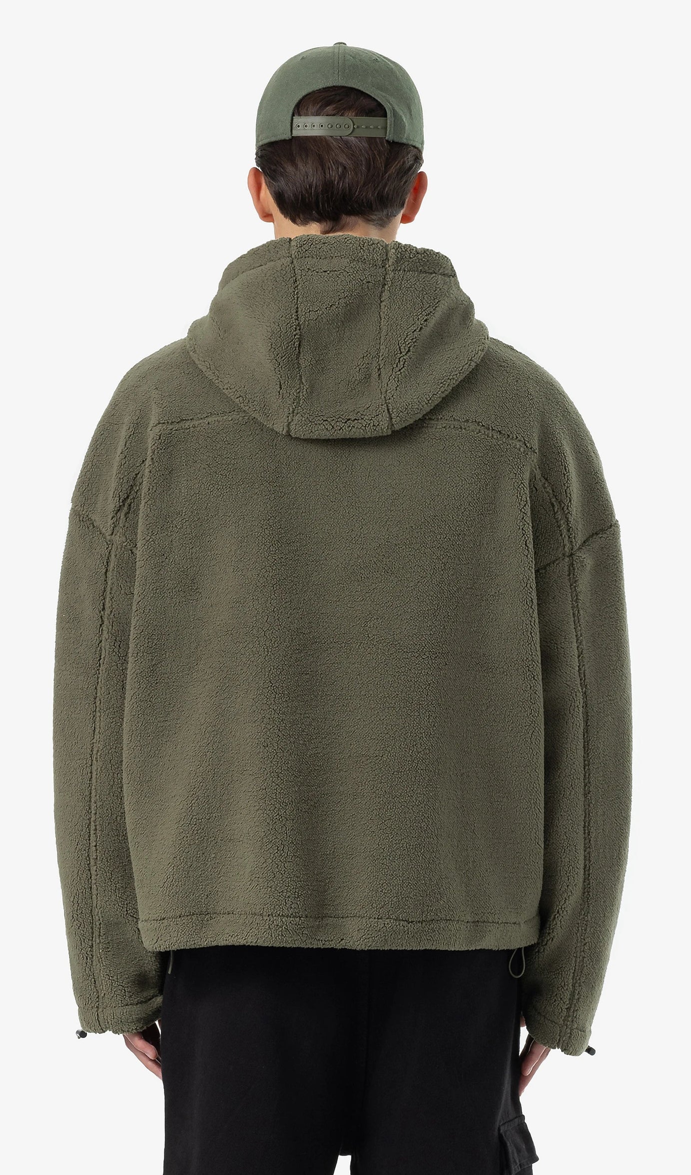 Fall Teddy Halfzip Hoodie Faded Olive