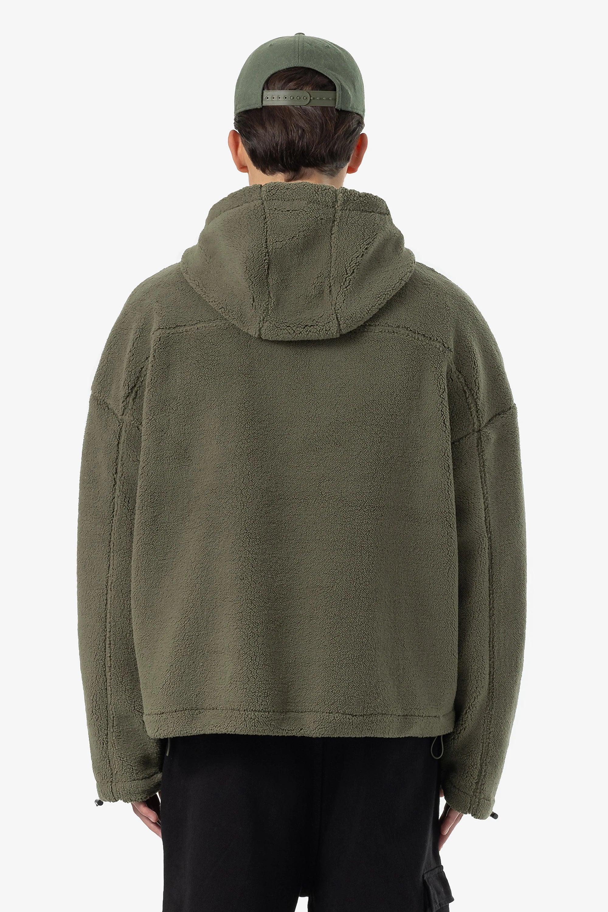 Fall Teddy Halfzip Hoodie Faded Olive