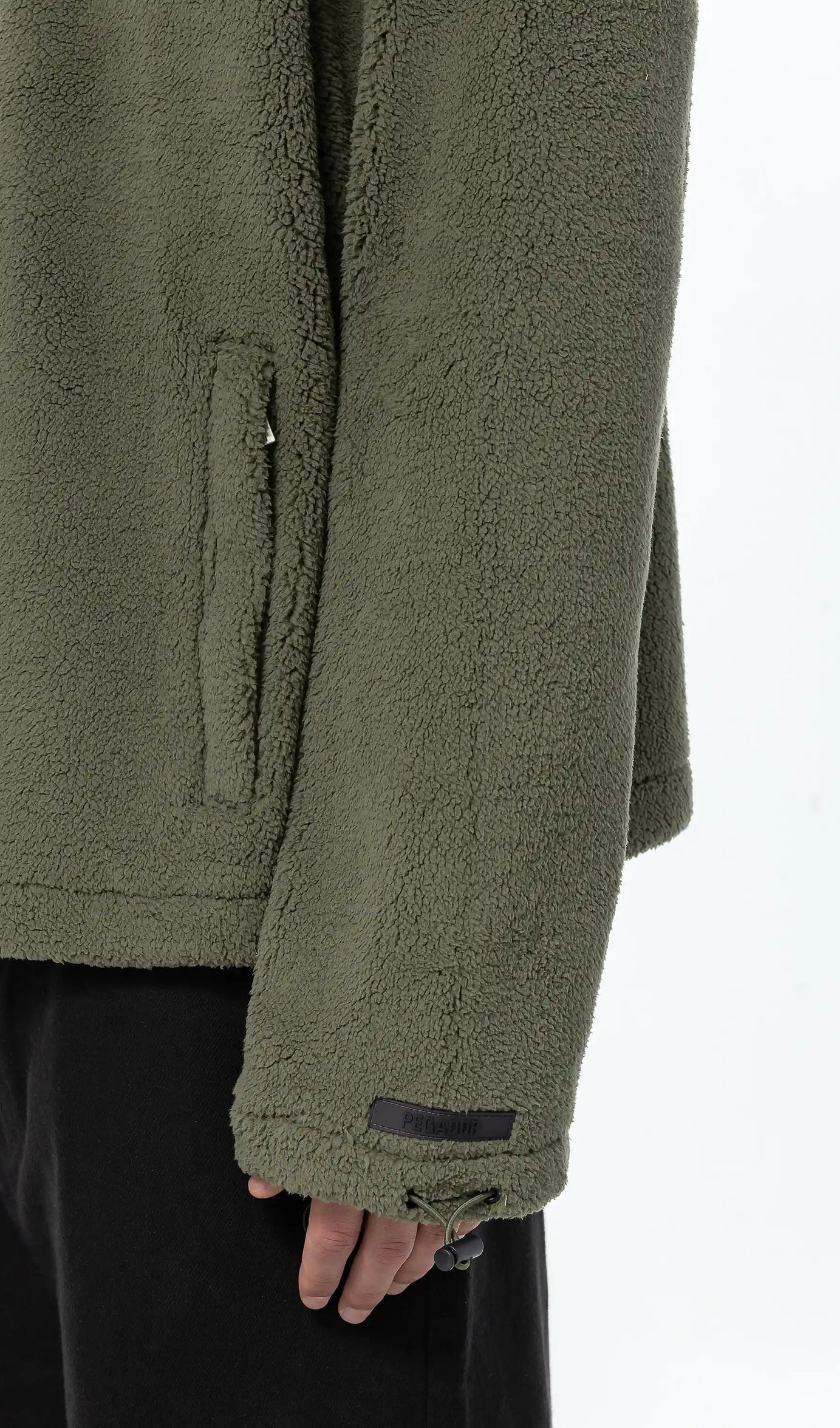 Fall Teddy Halfzip Hoodie Faded Olive