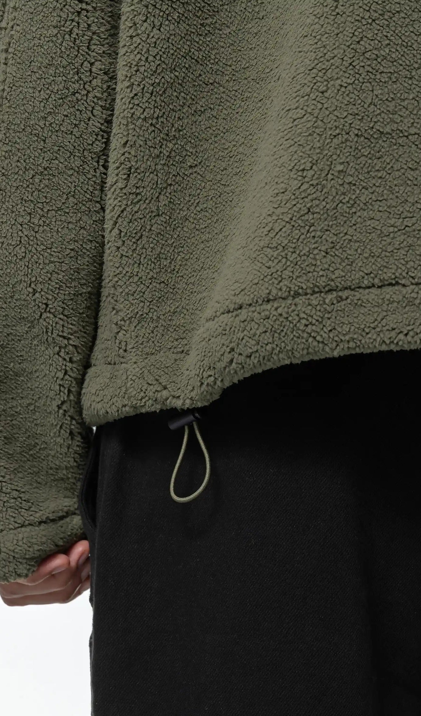 Fall Teddy Halfzip Hoodie Faded Olive
