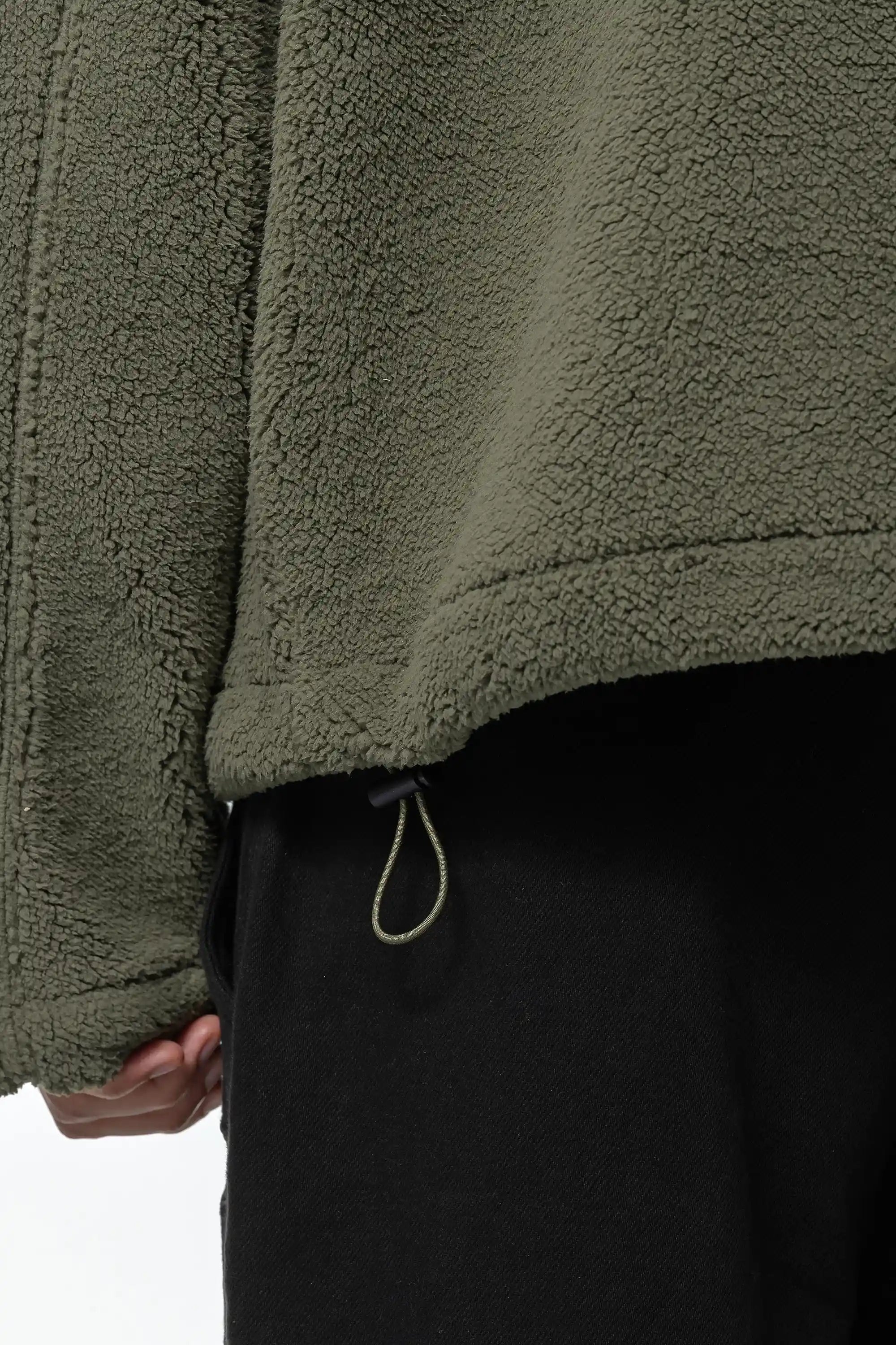 Fall Teddy Halfzip Hoodie Faded Olive