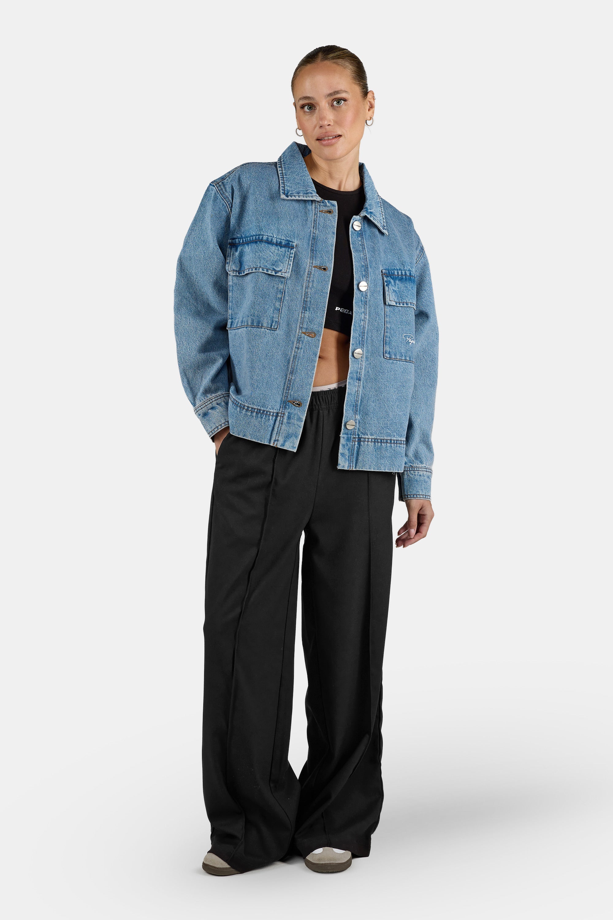 Anjai Oversized Denim Overshirt Washed Blue