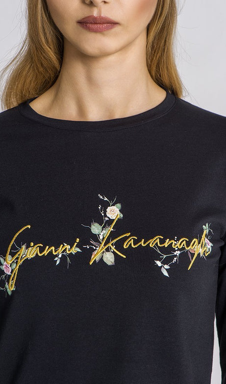 BLACK BOTANIC AFFAIR LONG SLEEVE TEE - Drakkar shop