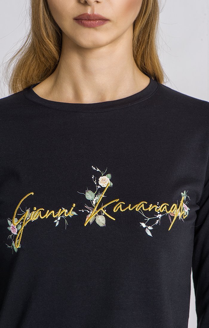 BLACK BOTANIC AFFAIR LONG SLEEVE TEE - Drakkar shop