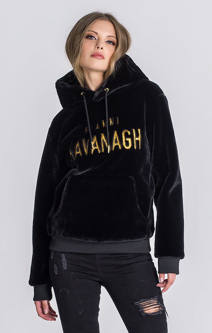BLACK VELVET SHERPA HOODIE - Drakkar shop