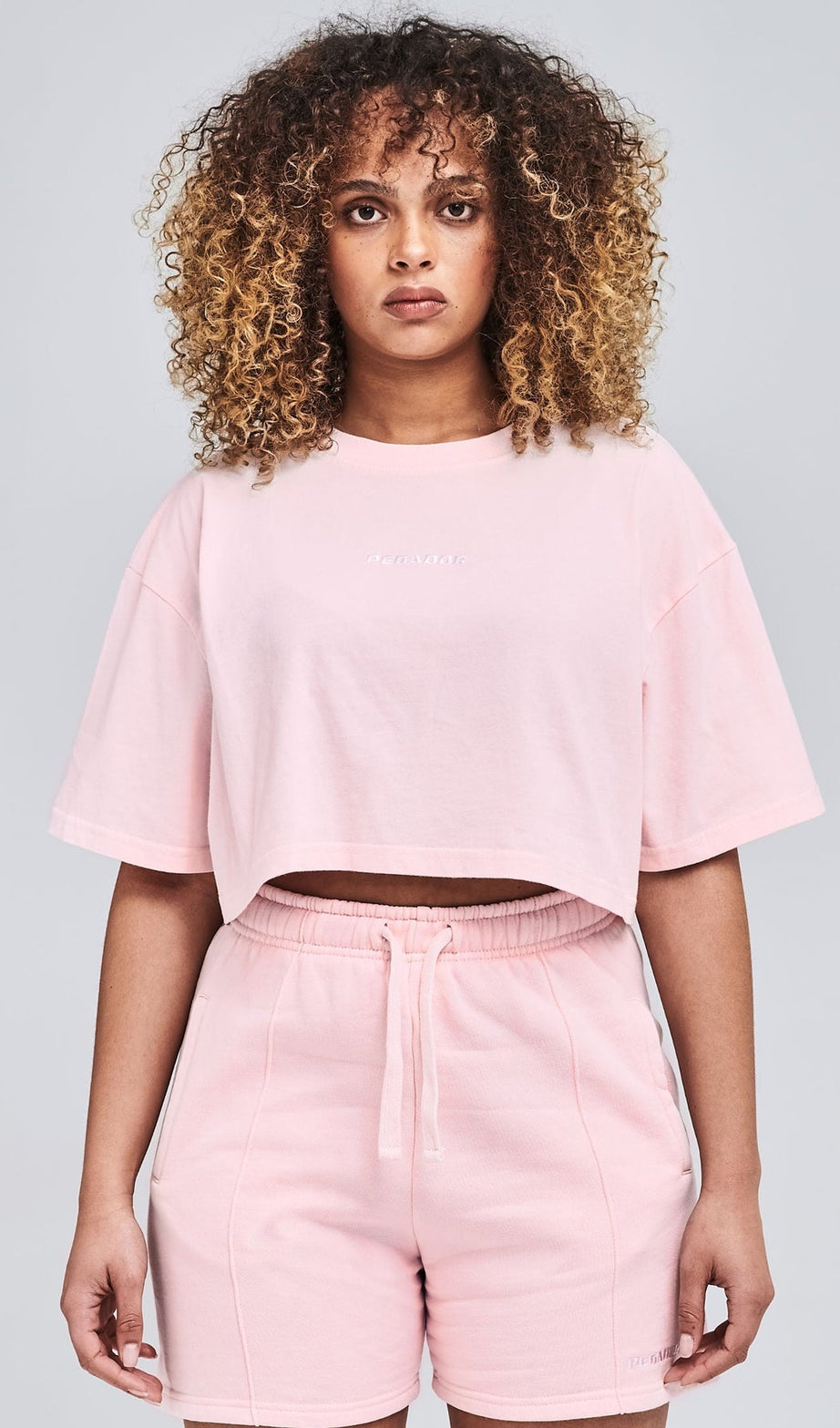 LAYLA OVERSIZED CROPPED TEE WASHED FLAMINGO - Drakkar shop