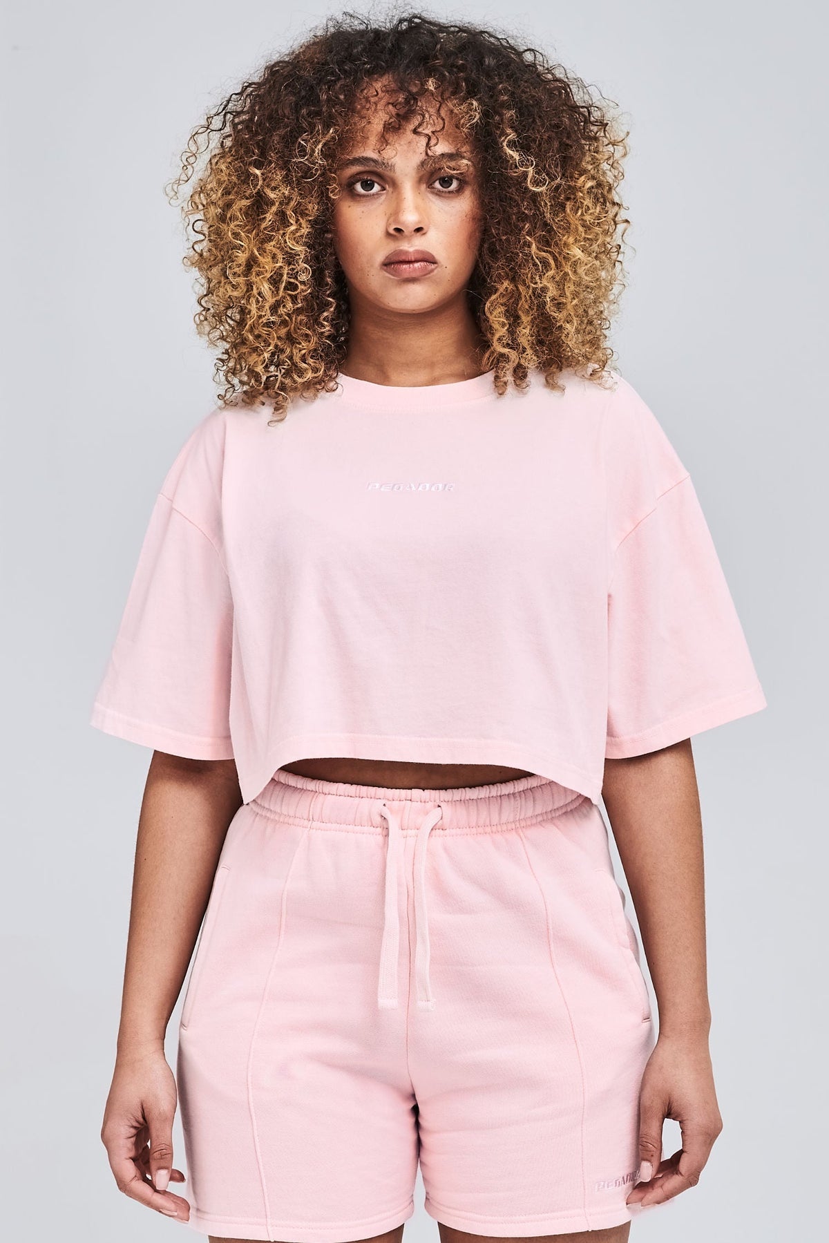 LAYLA OVERSIZED CROPPED TEE WASHED FLAMINGO - Drakkar shop