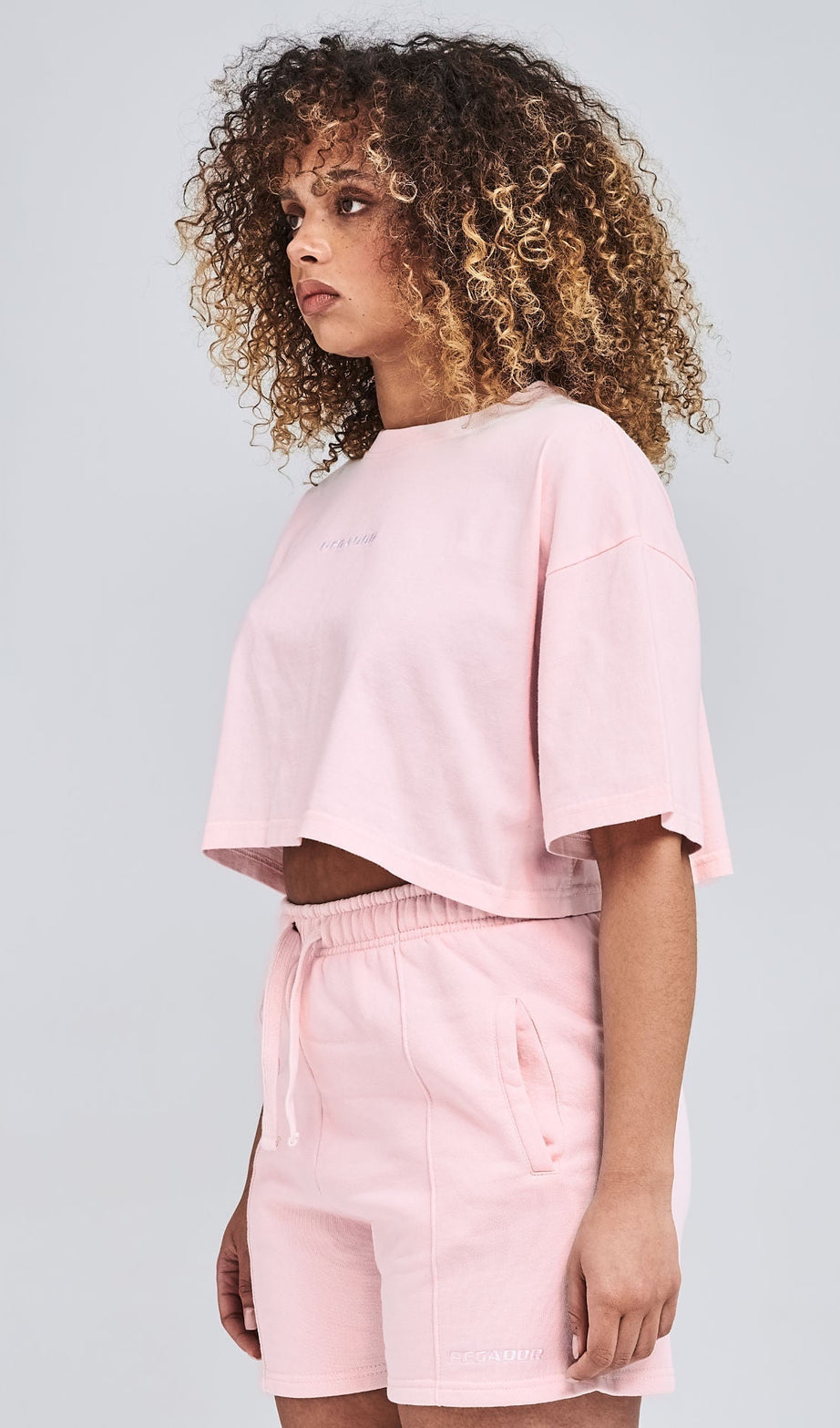LAYLA OVERSIZED CROPPED TEE WASHED FLAMINGO - Drakkar shop