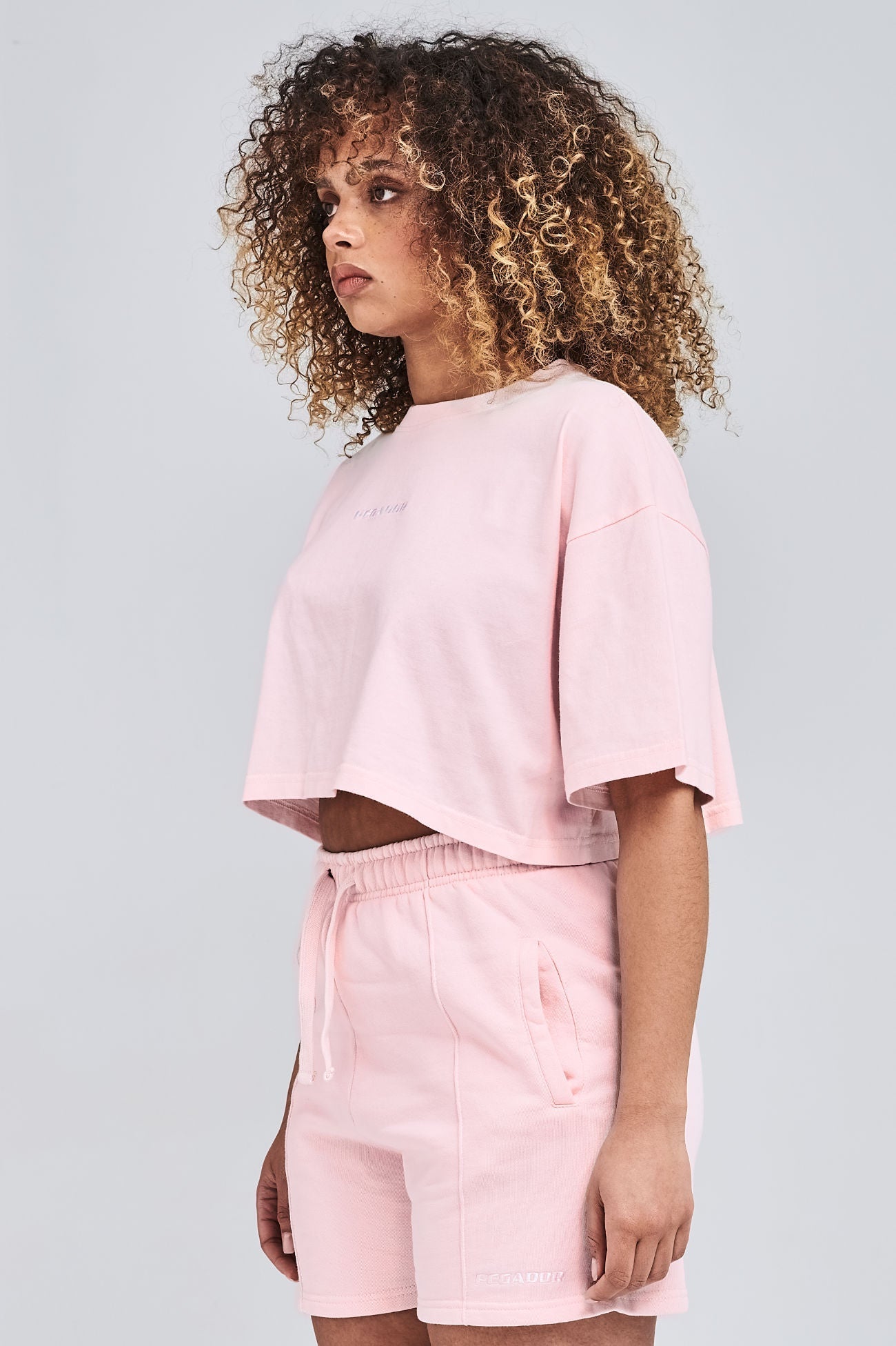 LAYLA OVERSIZED CROPPED TEE WASHED FLAMINGO - Drakkar shop