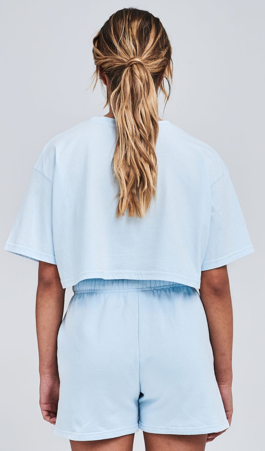LAYLA OVERSIZED CROPPED TEE WASHED ICE BLUE - Drakkar shop