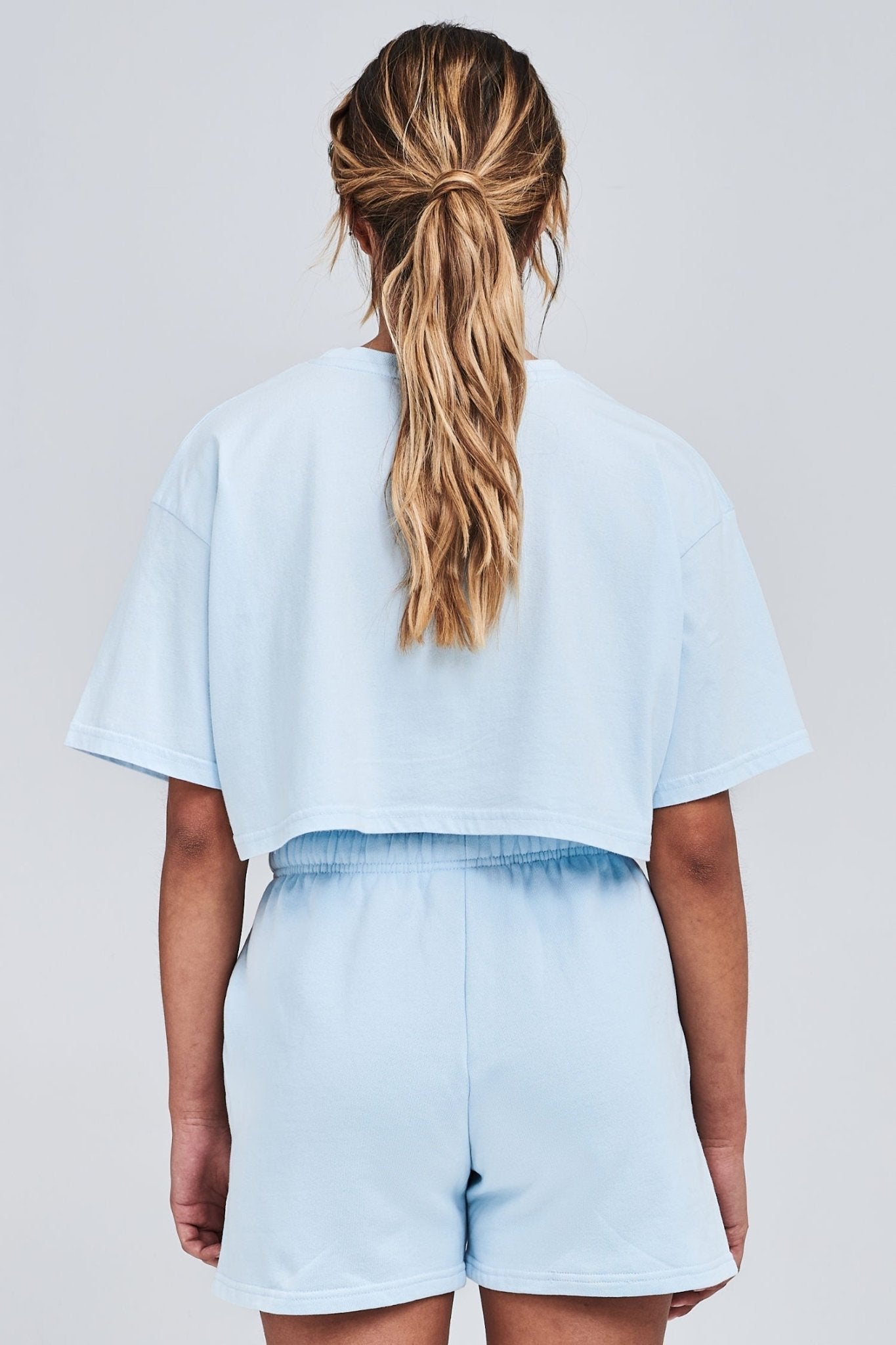 LAYLA OVERSIZED CROPPED TEE WASHED ICE BLUE - Drakkar shop