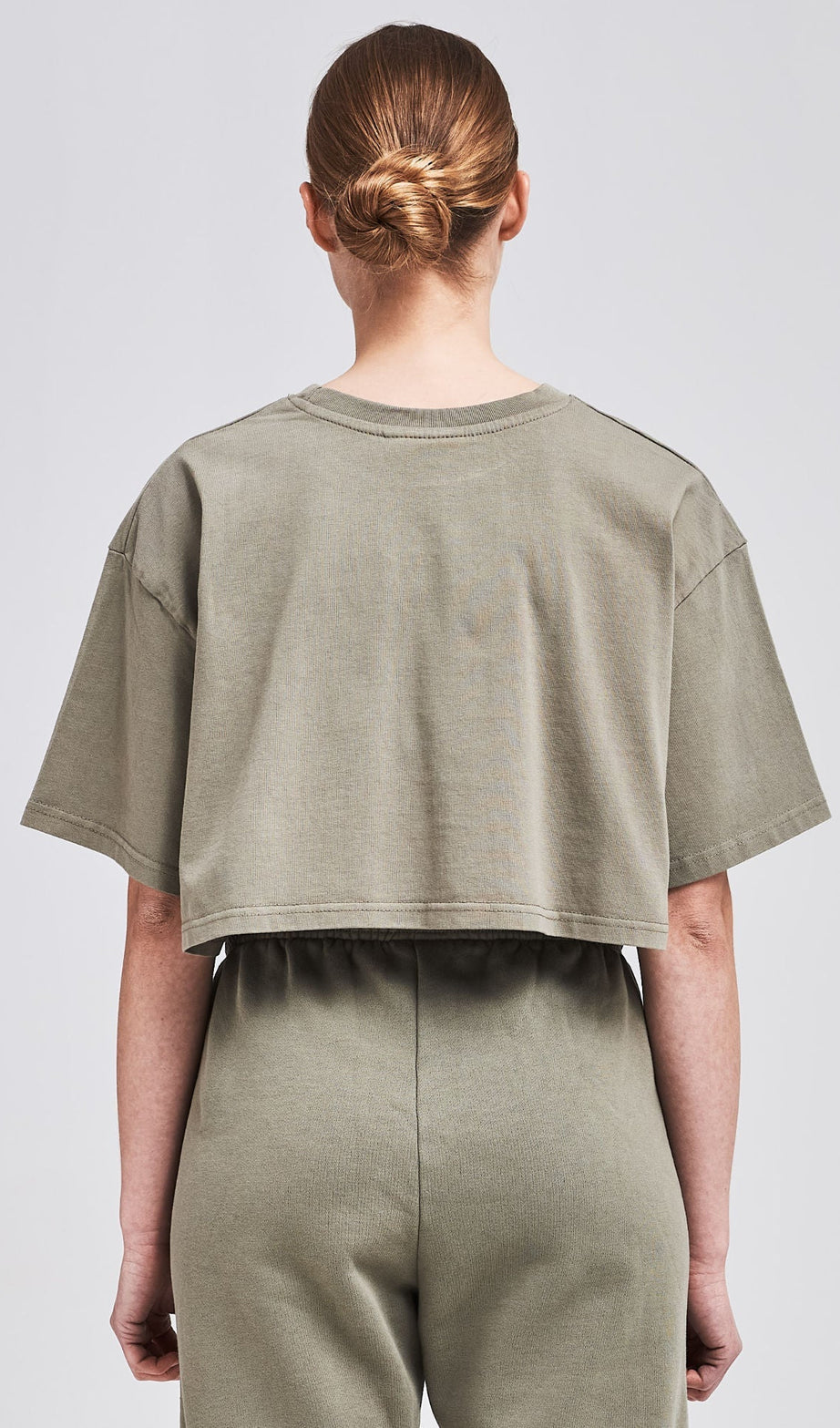 LAYLA OVERSIZED CROPPED TEE WASHED OLIVE - Drakkar shop