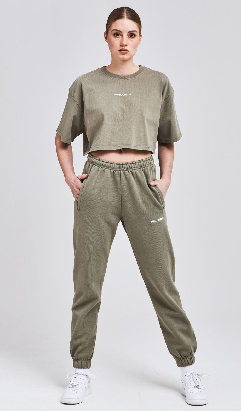 LAYLA OVERSIZED CROPPED TEE WASHED OLIVE - Drakkar shop