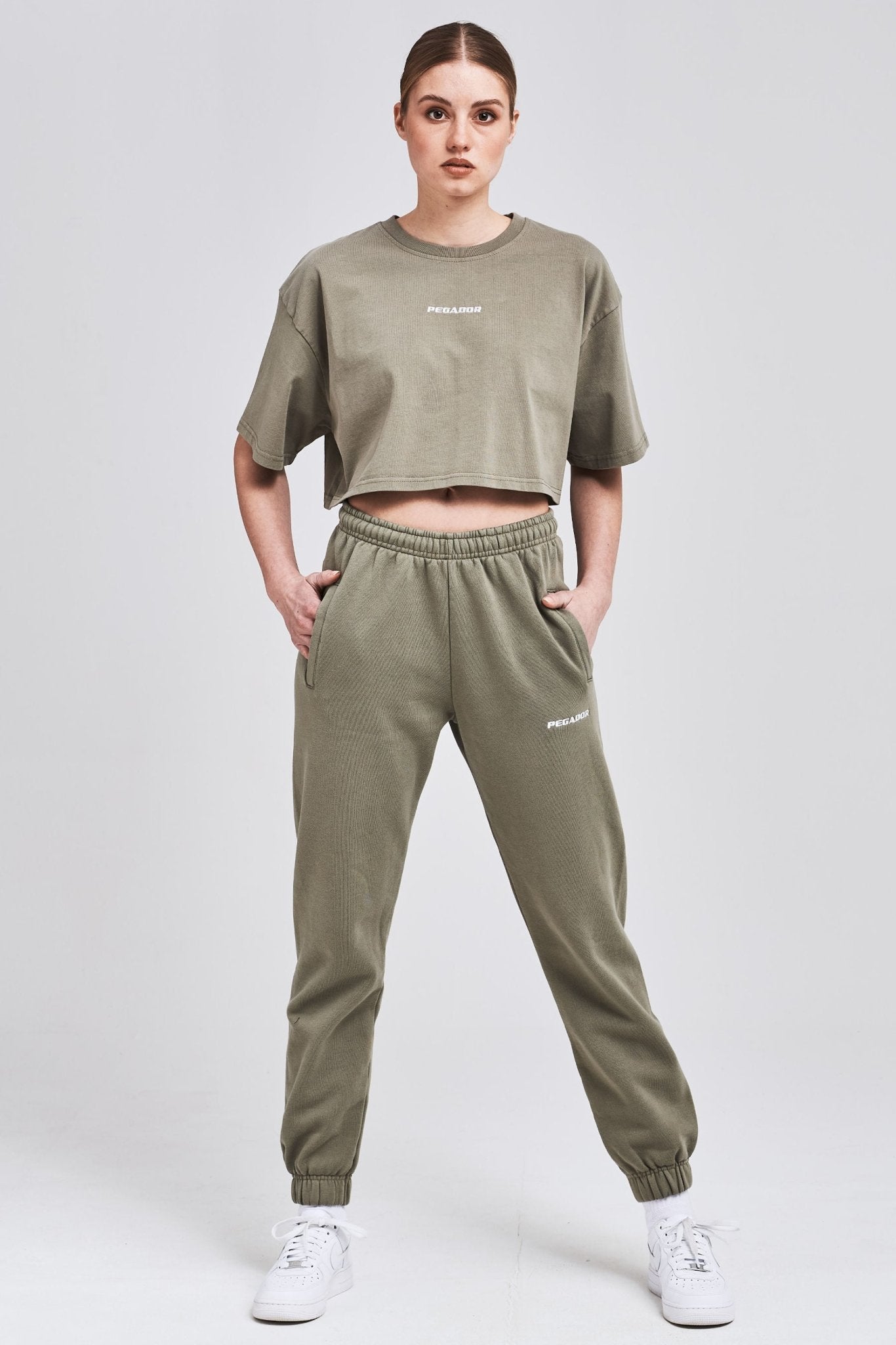 LAYLA OVERSIZED CROPPED TEE WASHED OLIVE - Drakkar shop