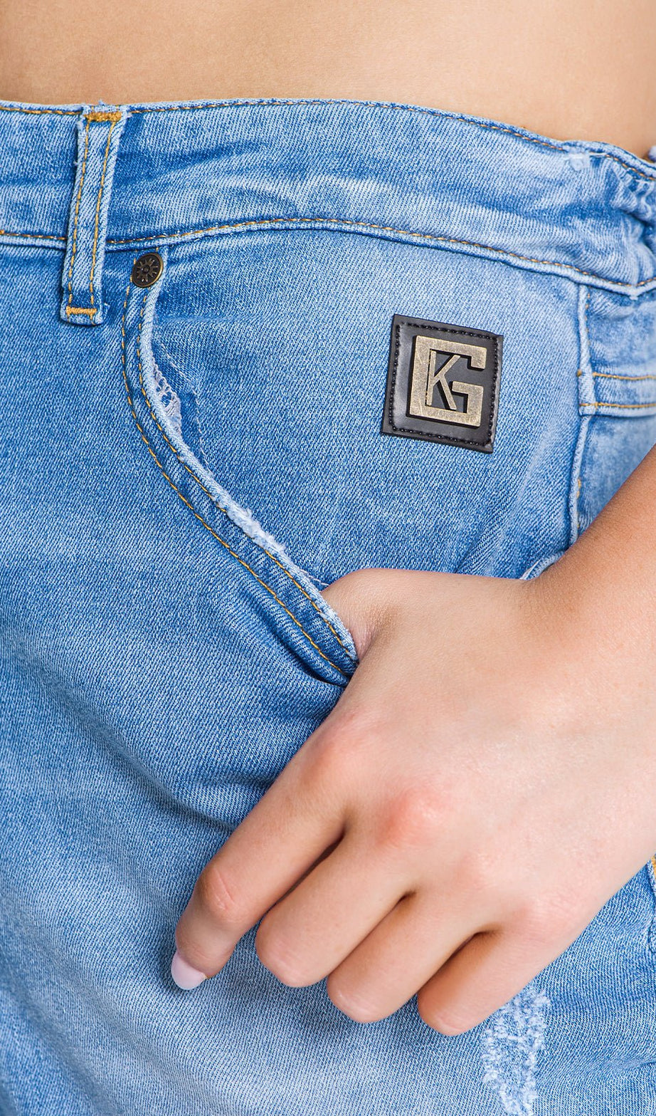 LIGHT BLUE GK IRON MOM JEANS - Drakkar shop