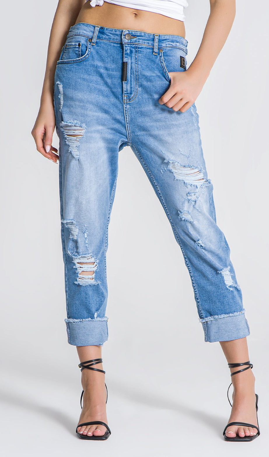 LIGHT BLUE GK IRON MOM JEANS - Drakkar shop