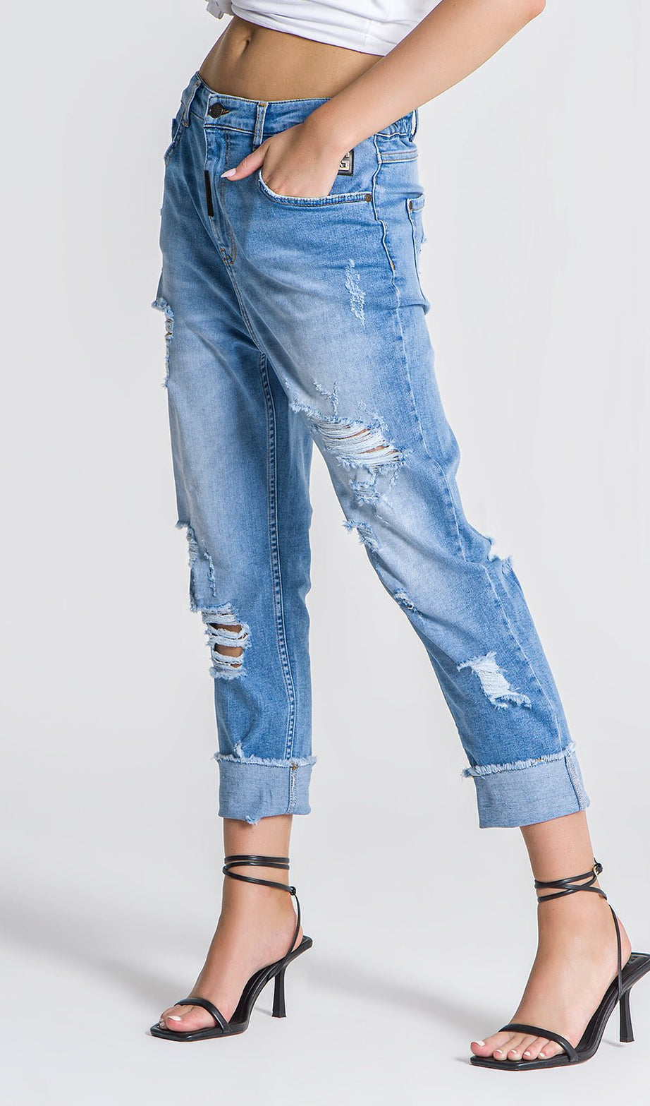LIGHT BLUE GK IRON MOM JEANS - Drakkar shop
