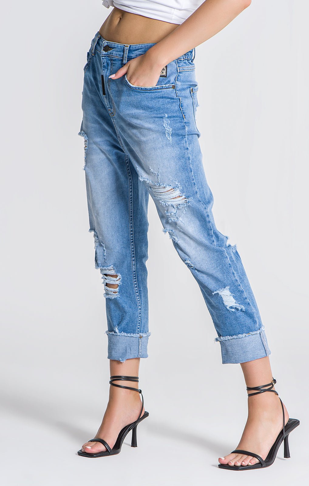 LIGHT BLUE GK IRON MOM JEANS - Drakkar shop