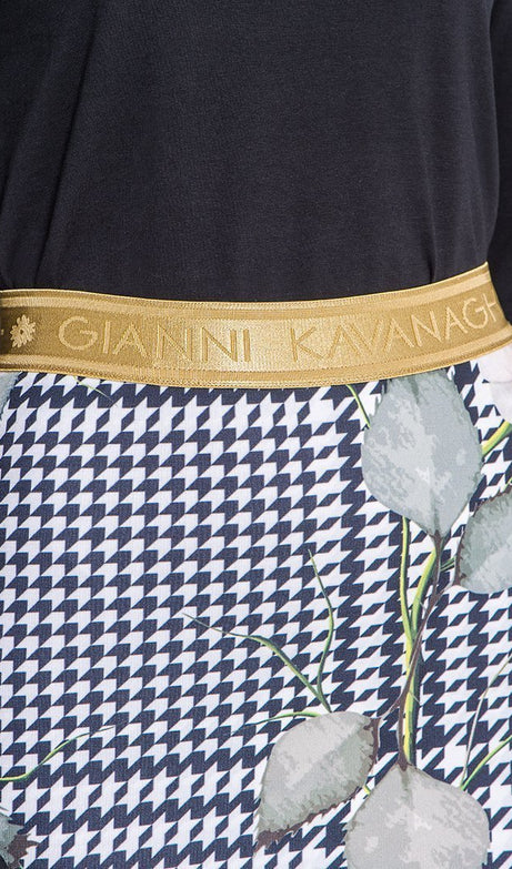 MULTICOLOR BOTANIC AFFAIR PIED-DE-POULE SKIRT - Drakkar shop