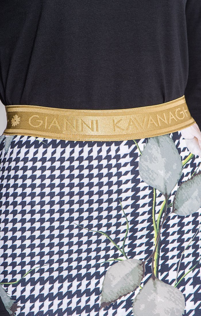 MULTICOLOR BOTANIC AFFAIR PIED-DE-POULE SKIRT - Drakkar shop