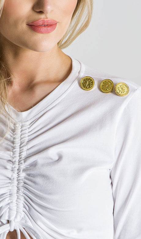 WHITE CAMDEN LONG SLEEVE TEE - Drakkar shop