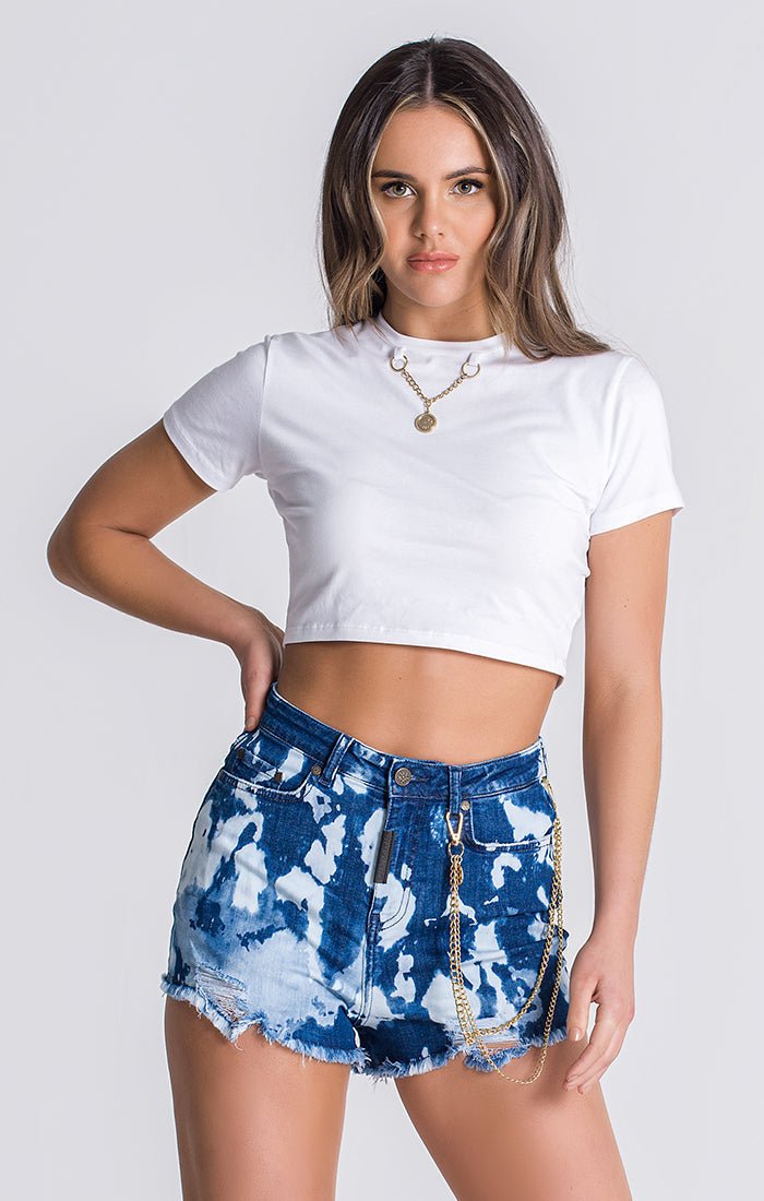 WHITE CHAINED DAISY TEE - Drakkar shop