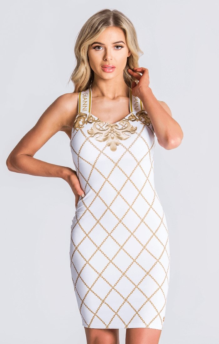 White Dress With Wide Elastic Straps - Drakkar shop