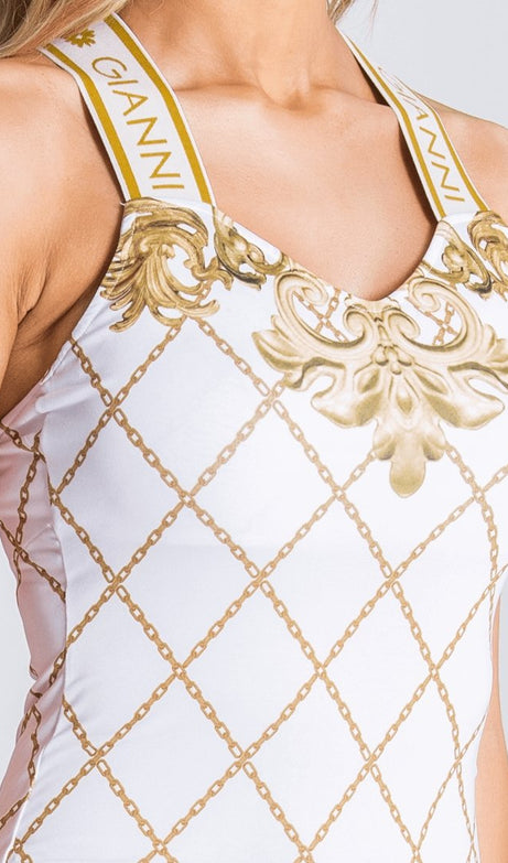 White Dress With Wide Elastic Straps - Drakkar shop