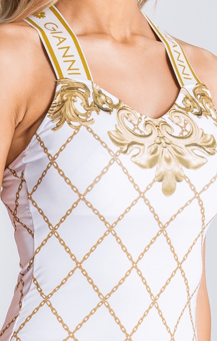 White Dress With Wide Elastic Straps - Drakkar shop