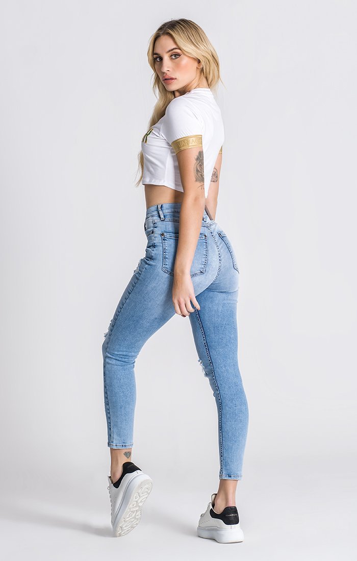 WHITE RAINFOREST CROPPED TEE - Drakkar shop