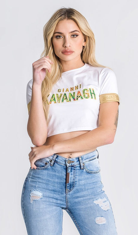 WHITE RAINFOREST CROPPED TEE - Drakkar shop