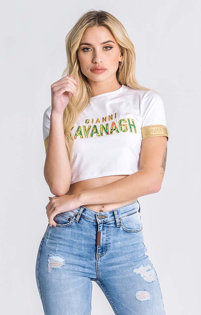 WHITE RAINFOREST CROPPED TEE - Drakkar shop